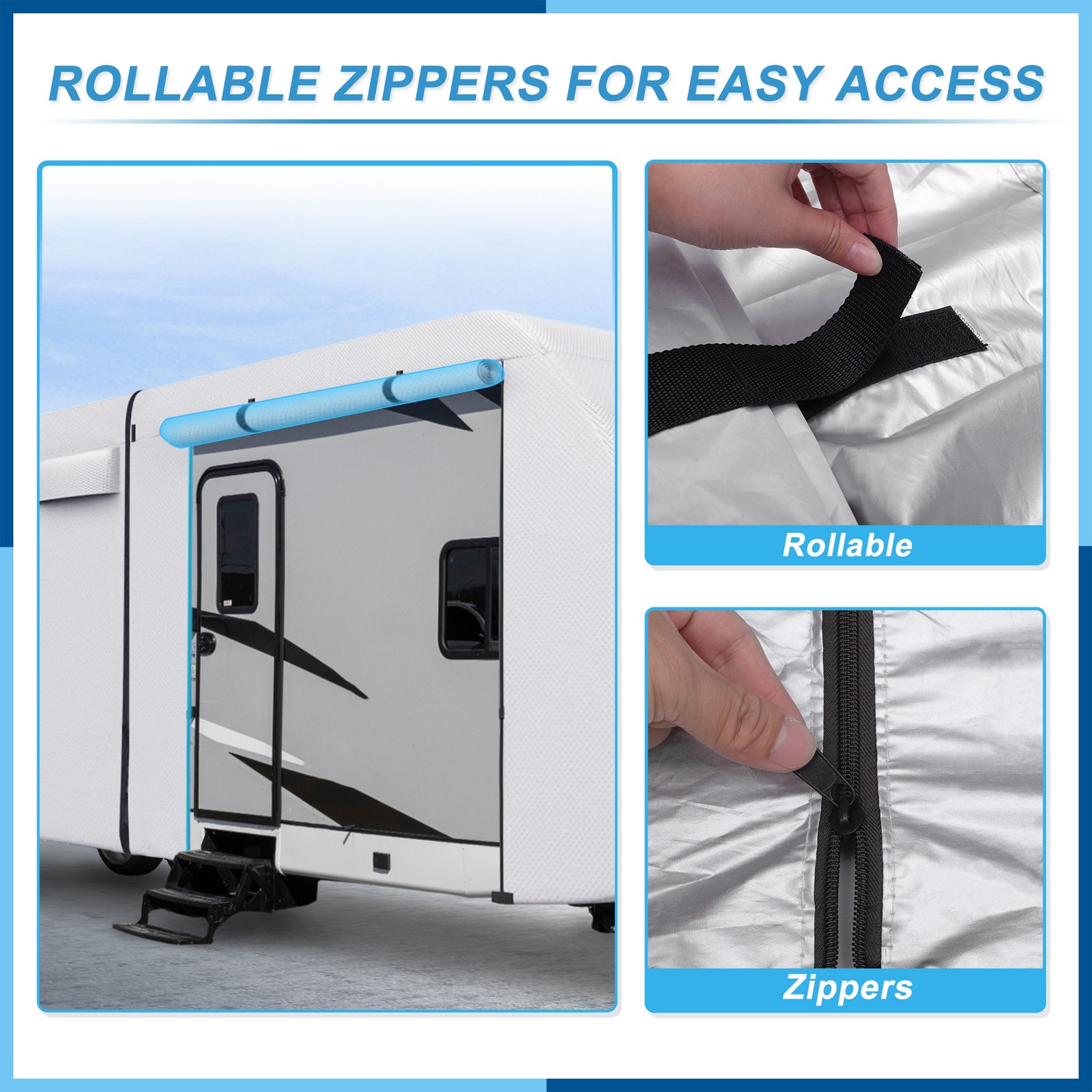 Waterproof RV Travel Trailer Cover Fits 20′ – 22′ All Season Protect
