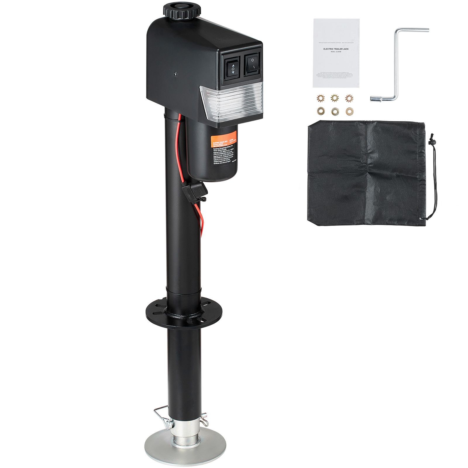 Waterproof Electric Trailer Jack 3500lb, 9.84-27.95in Height Adjustable for RV