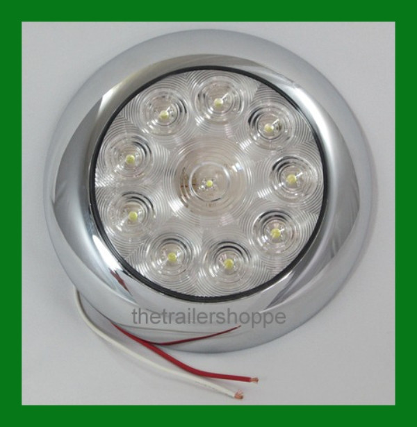 10 LED 4″ Round White Light Back up light Reverse Bezel