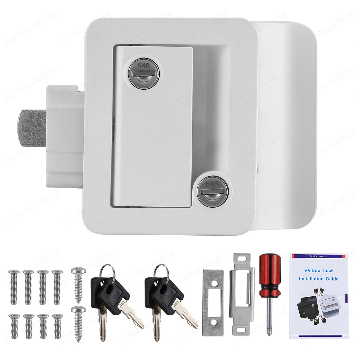 Universal RV Entry Door Lock w/ Paddle Deadbolt RV Door Latch Handle Replacement