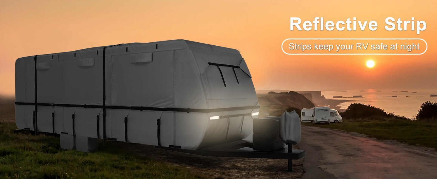 Travel Trailer RV Cover 20’–22’ Heavy-Duty Waterproof, Windproof & UV-Resistant