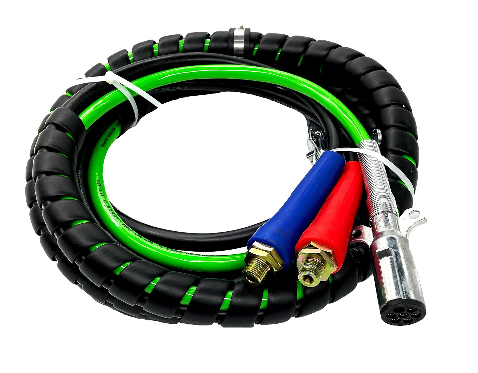 3 in 1 12ft ABS & Air Line Hose Wrap 7 Way Electrical Cable Semi Truck Trailer