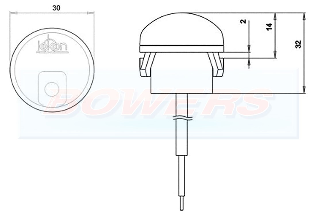 Jokon PL30 LED White Round Front Marker Light Lamp For Hymer Eriba Nova Caravan