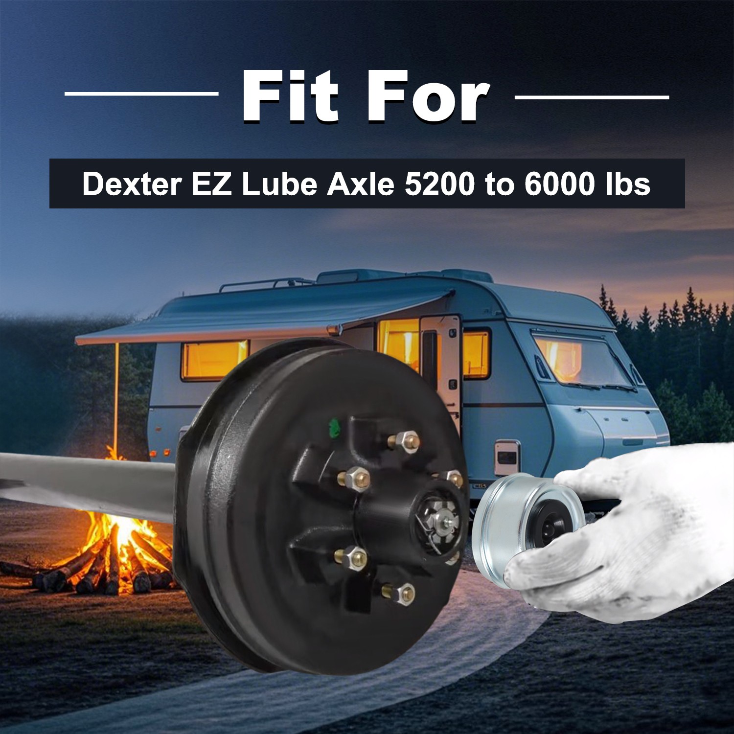 4pc Quality 2.44″ Trailer Axle Wheel Hub Bearing Dust Cap Hub for Dexter EZ Lube