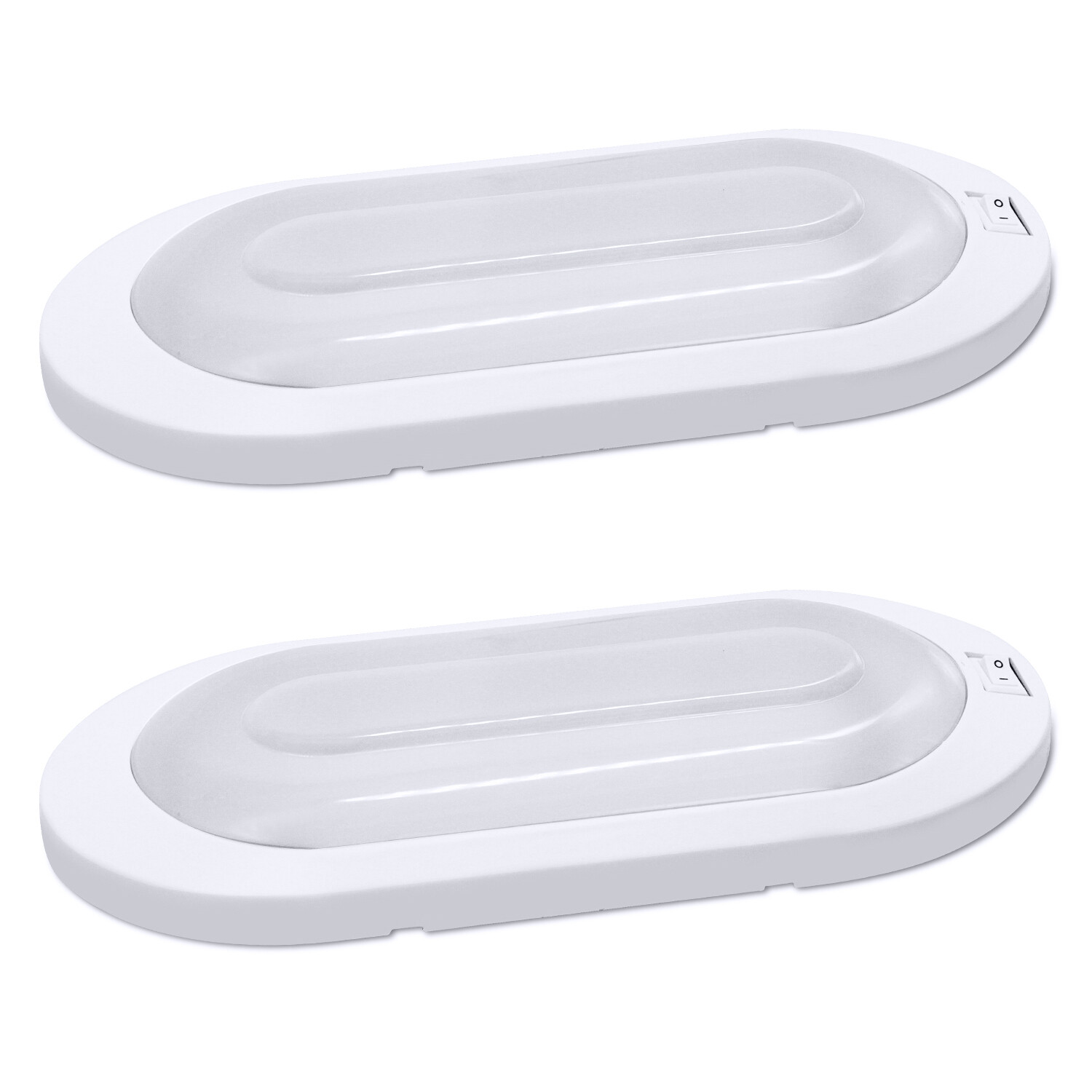 2x 12V LED Interior Ceiling Dome Light w/Switch Cool White for RV Trailer Camper