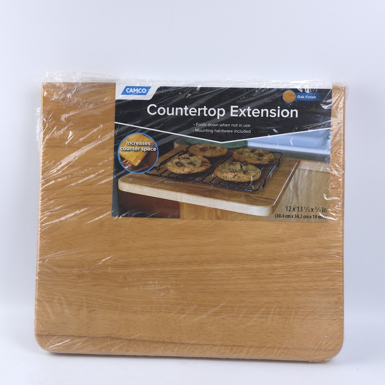 Camco RV Counter Top Extension Wood Side Table Board Foldable NEW, No Hardware