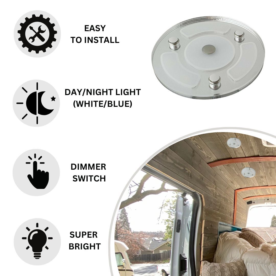12V 24V LED Spot Light Dimmable Touch Switch Interior Campervan Caravan Boat