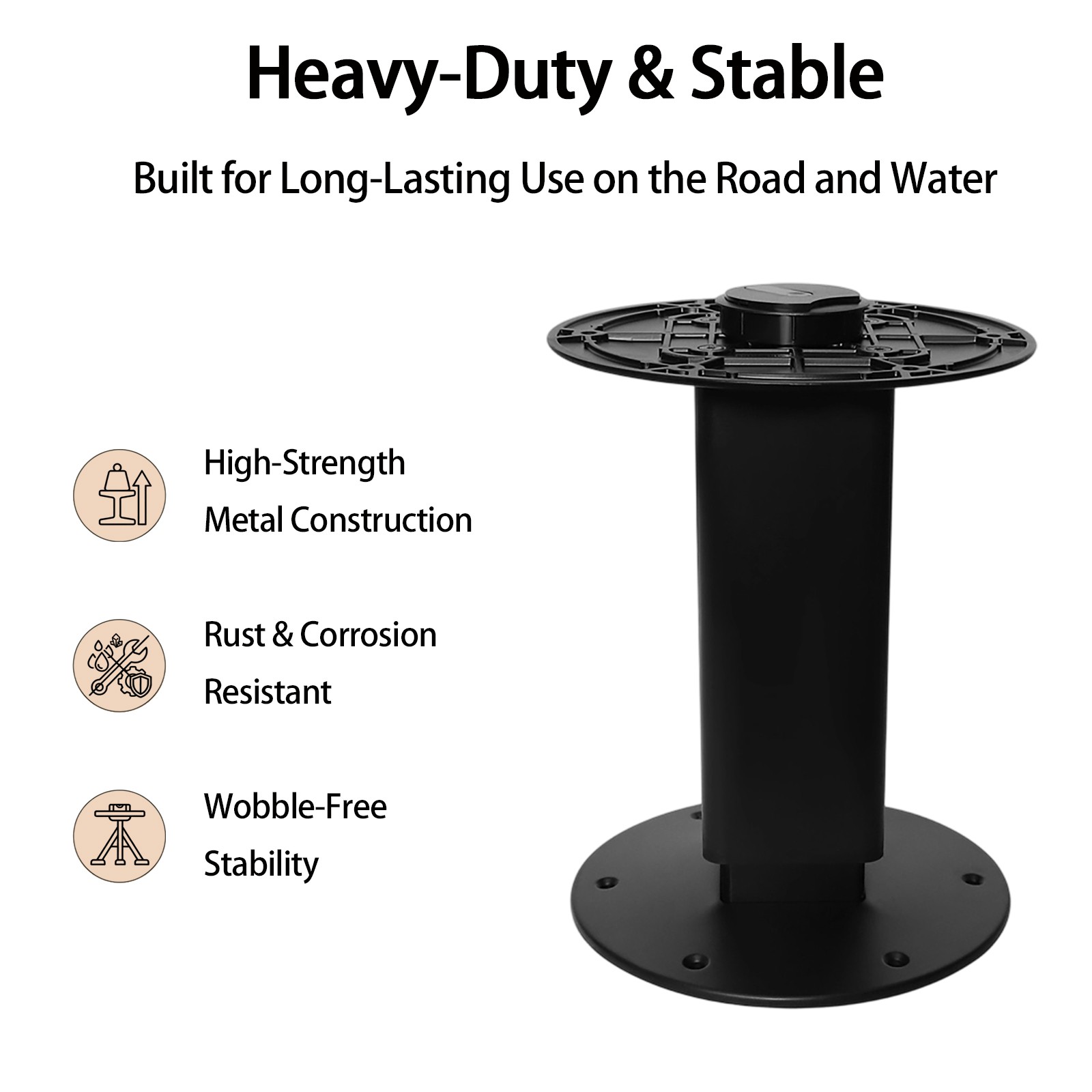 Gas Lift RV Table Leg Pedestal Adjustable Height Boat Camper Van Motorhome Black