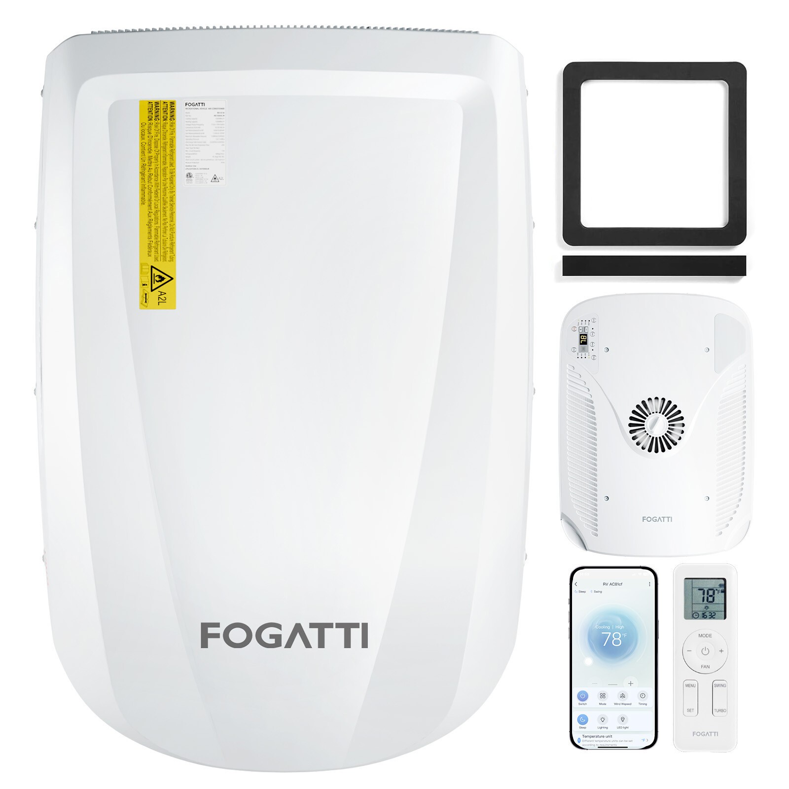 16K BTU RV Air Conditioner with Heat Pump Non-ducted AC Unit WIFI & App Control
