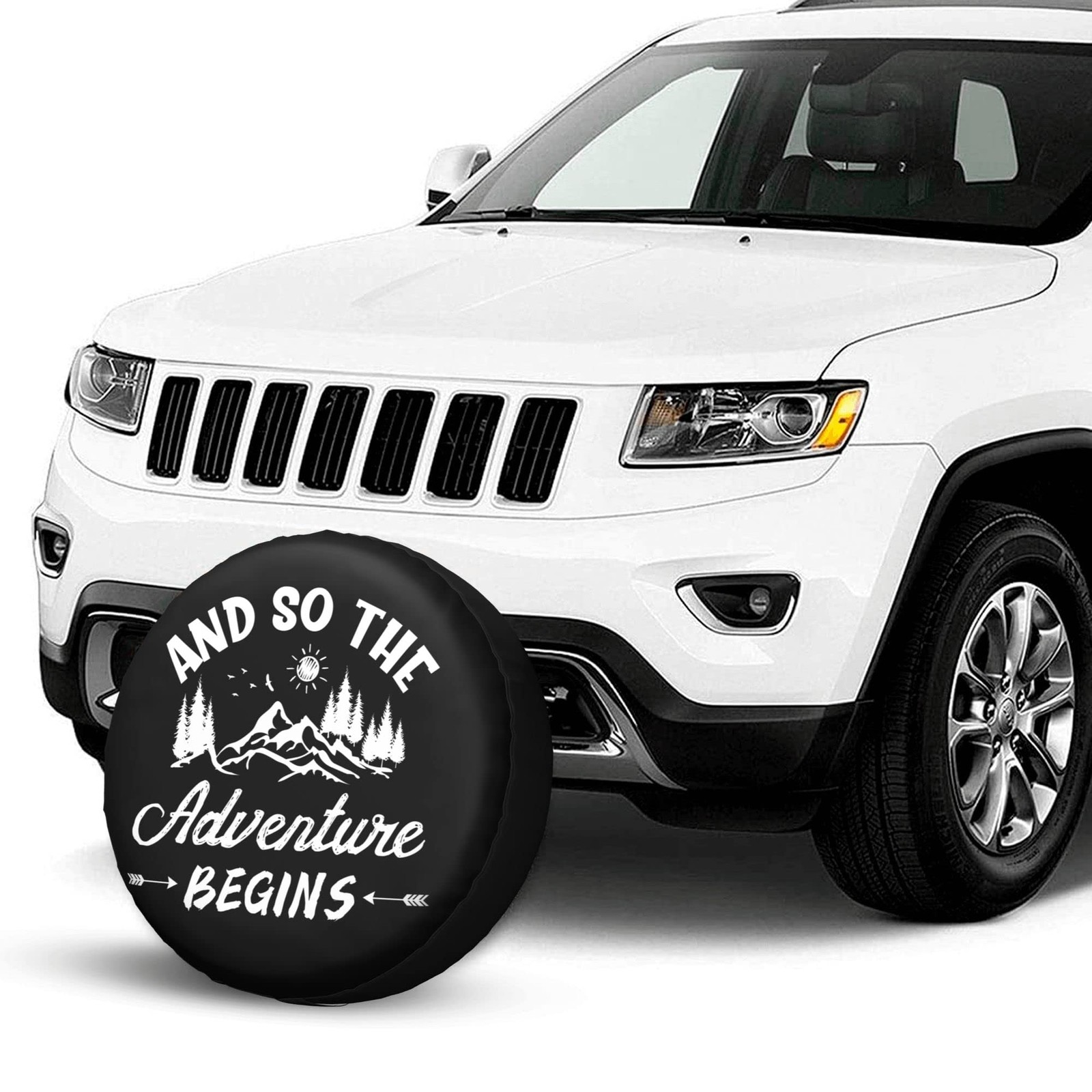 14 Inch Adventure Begins Spare Tire Cover Waterproof Wheel Protector For RV