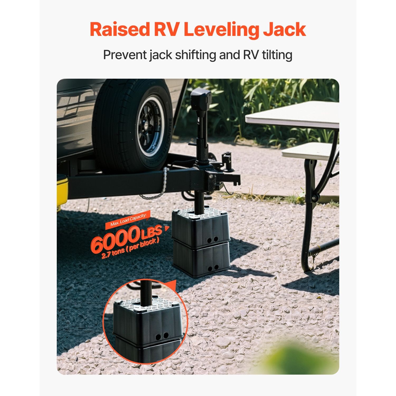 6in RV Leveling Blocks 6000lb Per Block 2-Pc Set