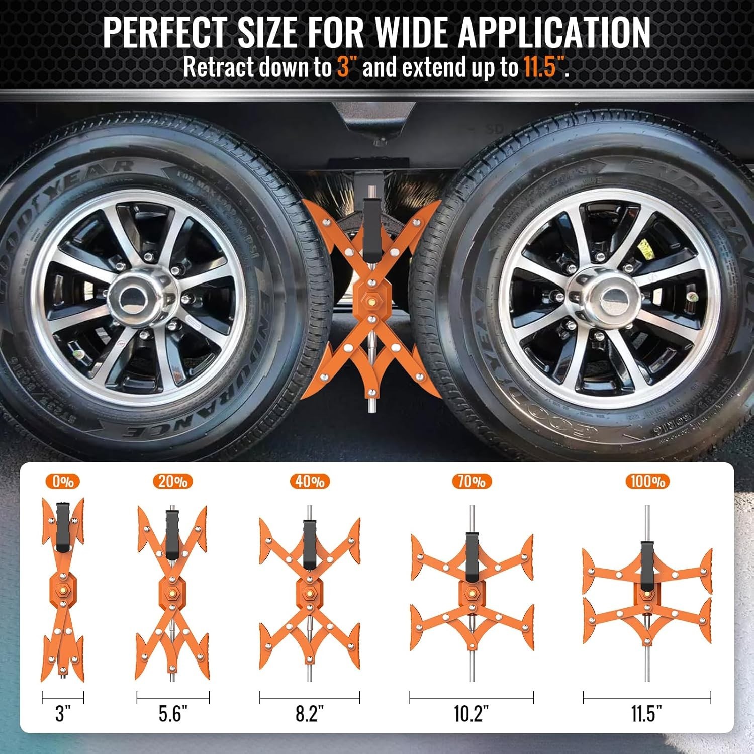 2 PCS Orange Wheel Chocks – X-Shaped Stabilizers for Travel Trailers & RVs