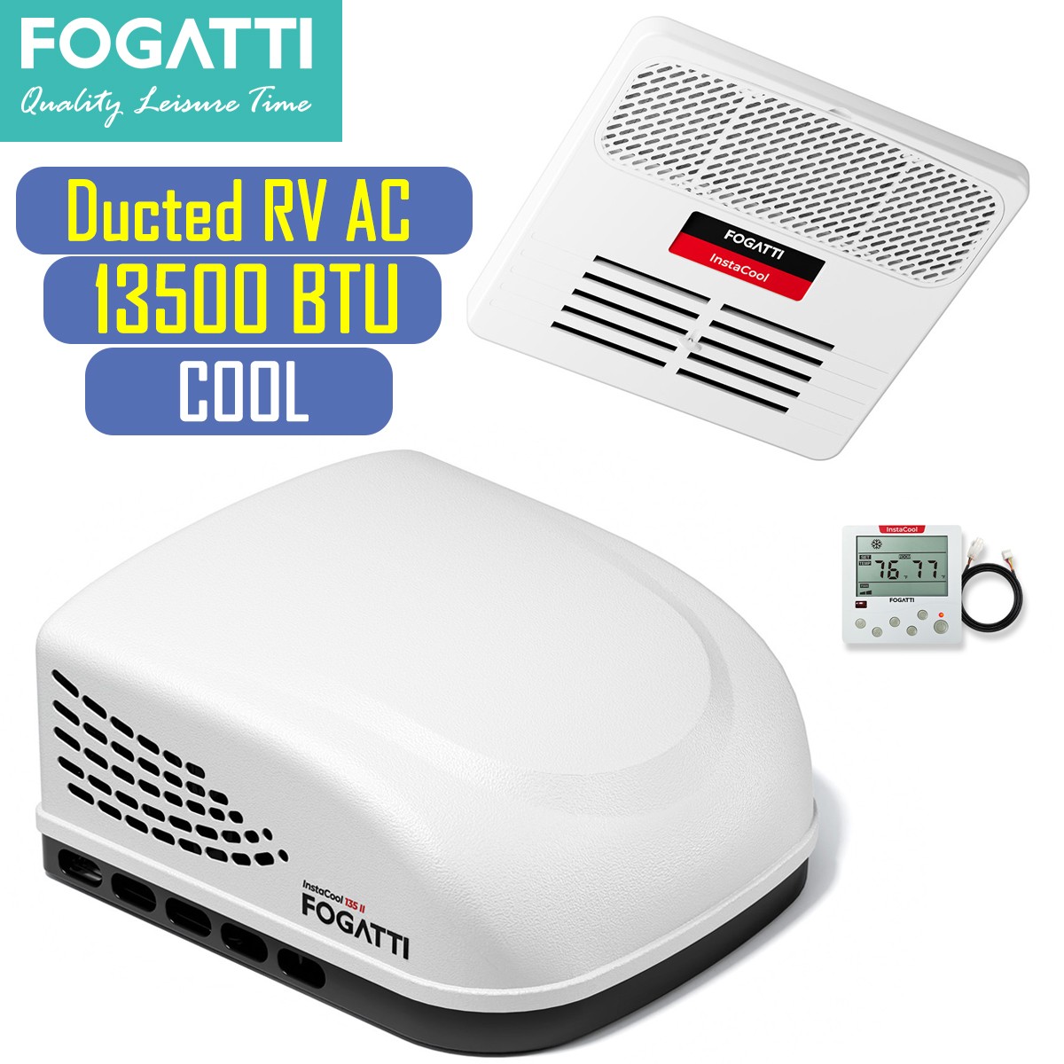 Ducted RV Air Conditioner 13.5K BTU Cooling Rooftop RV AC Unit Super Quiet 120V