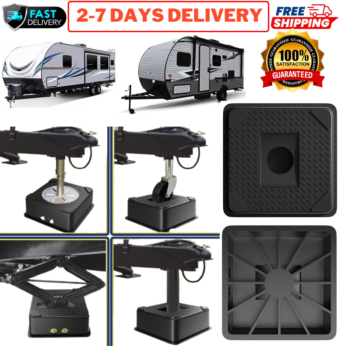 Travel Trailer Jack Blocks Camper RV 5th Wheels Stabilizer Stands Leveling Pads