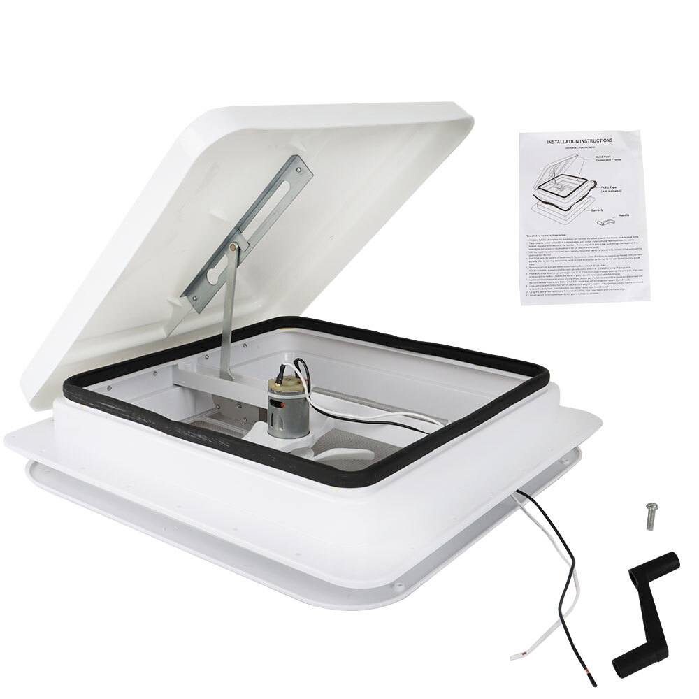 14″ RV Roof Vent Fit For Camper Trailer Universal White Lid Interior Garnish