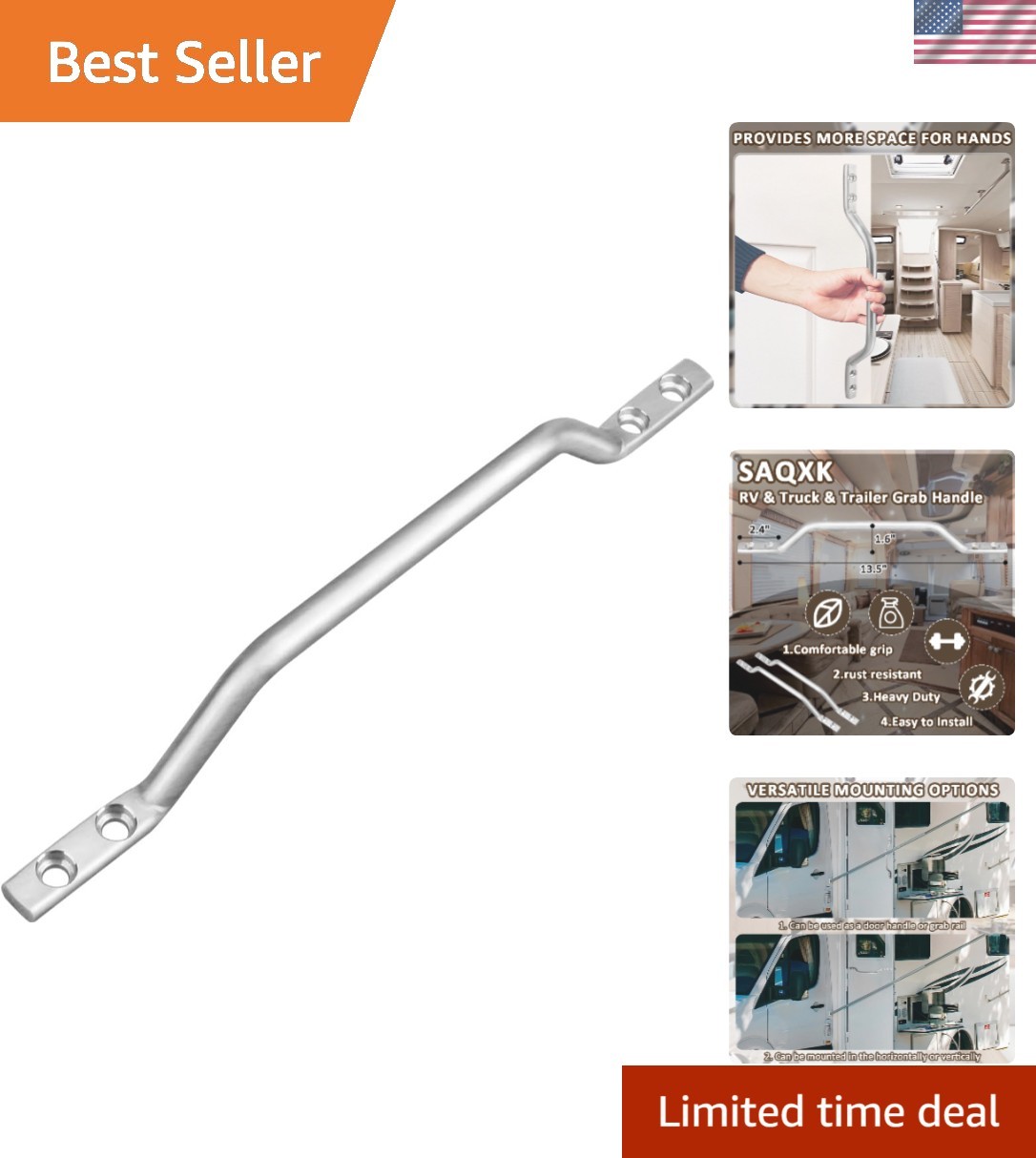 13.5 Inch Aluminum RV Camper Trailer Truck Cargo Door Handle Bolt-On