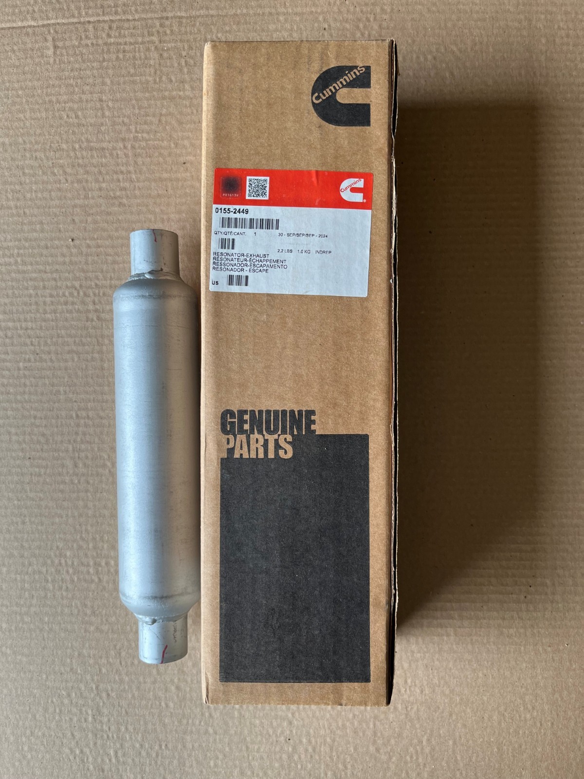 CUMMINS 155-2449 RV Generator Exhaust Resonator Power Generation