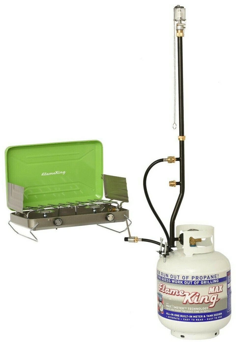 Flame King 3 Port Propane Tank Distribution Tree Post with 15 inch extension