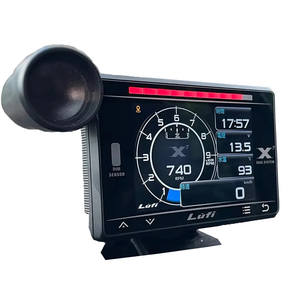 X7 Gauge OBD GPS Head Up LCD Display Turbocharged Oil Temperature RGB LED UK