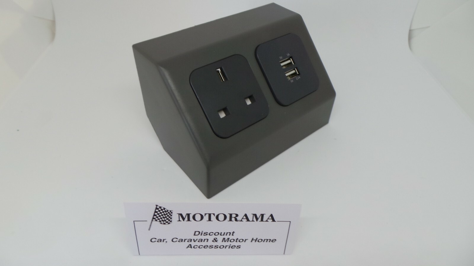 CBE/C-LINE 240V 3 PIN SOCKET & 12V TWIN USB CORNER/2 WAY FITMENT GREY CARAVAN
