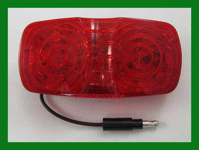 Side Marker Clearance 16 LED Light Red Lens Surface Mount RV Truck Trailer