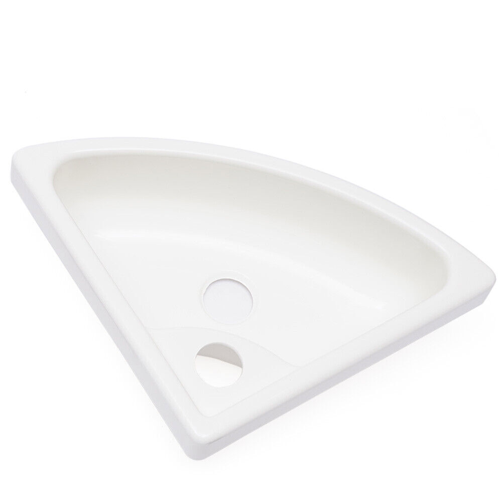 For RV Caravan White Wall-Mounted Triangular Sink Basin Bathroom Corner Sink USA