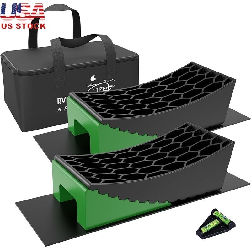 Camper Levelers 8-Piece Kit RV Leveling Blocks Camper Wheel Chocks 2 Chocks