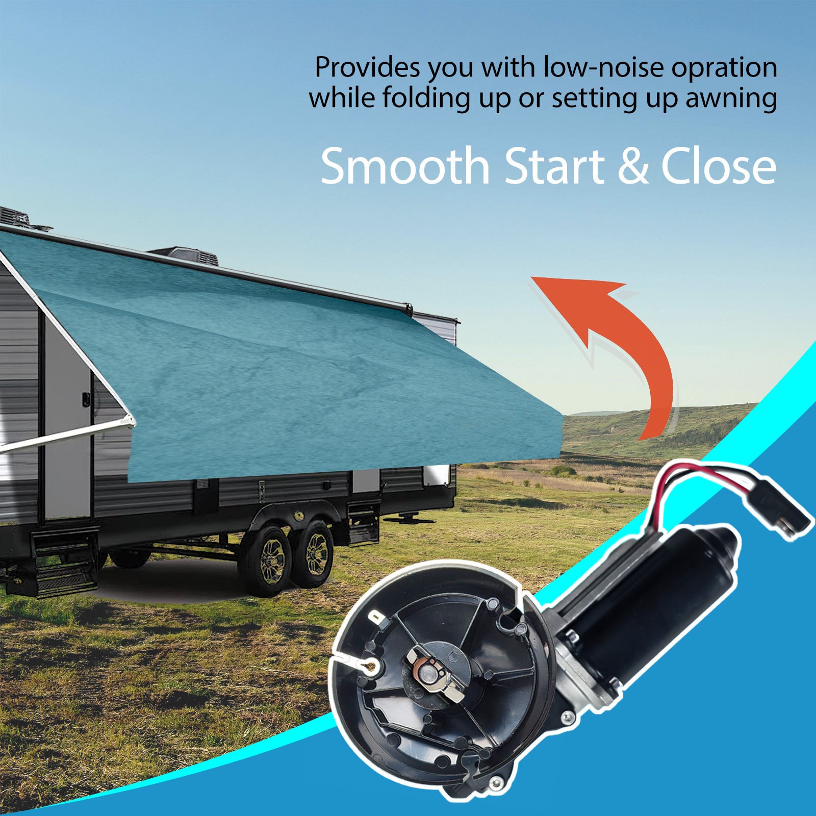 RV Awning Motor Drive Kit Black 3317084.000U For Dometic 9200 Series Awnings