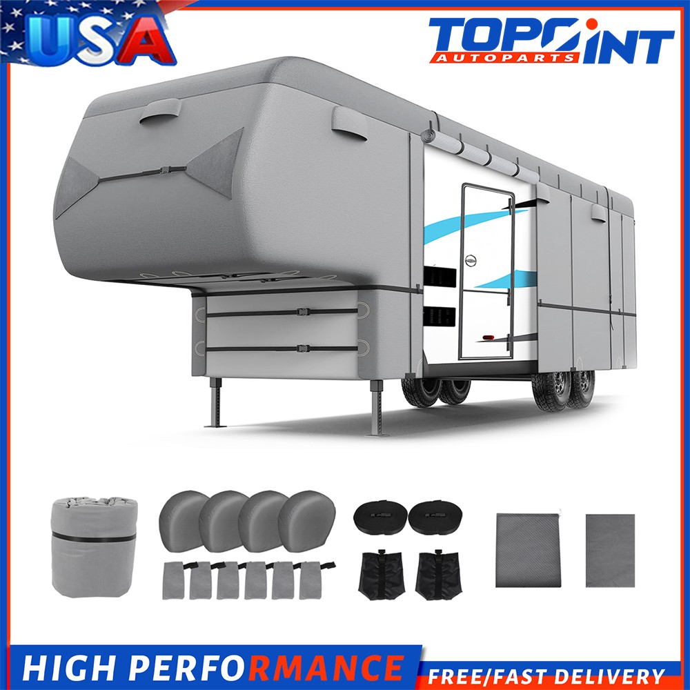 34′-37′ 5th Wheel RV Cover Motorhome Travel Trailer Camper Non-Woven Fabric