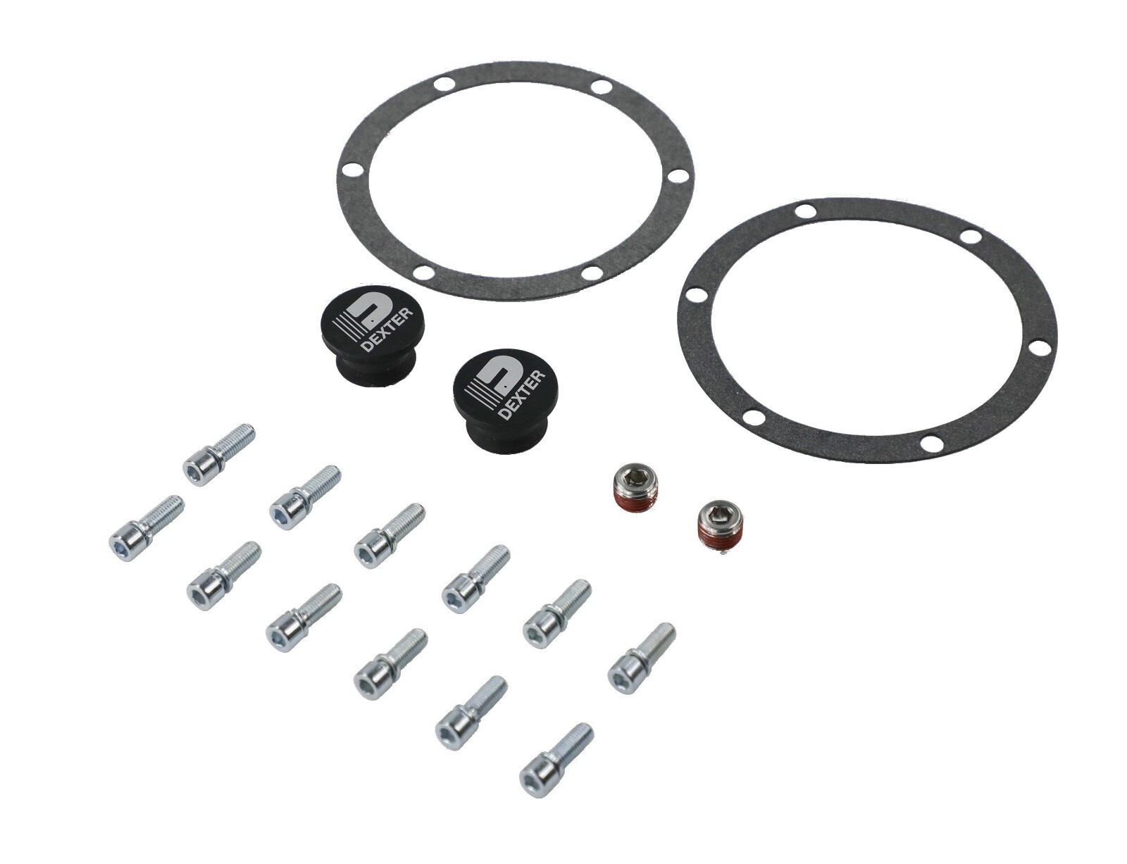 Complete Service Kit for Dexter 021-259-00 Fortress Aluminum Bolt-on Oil Caps