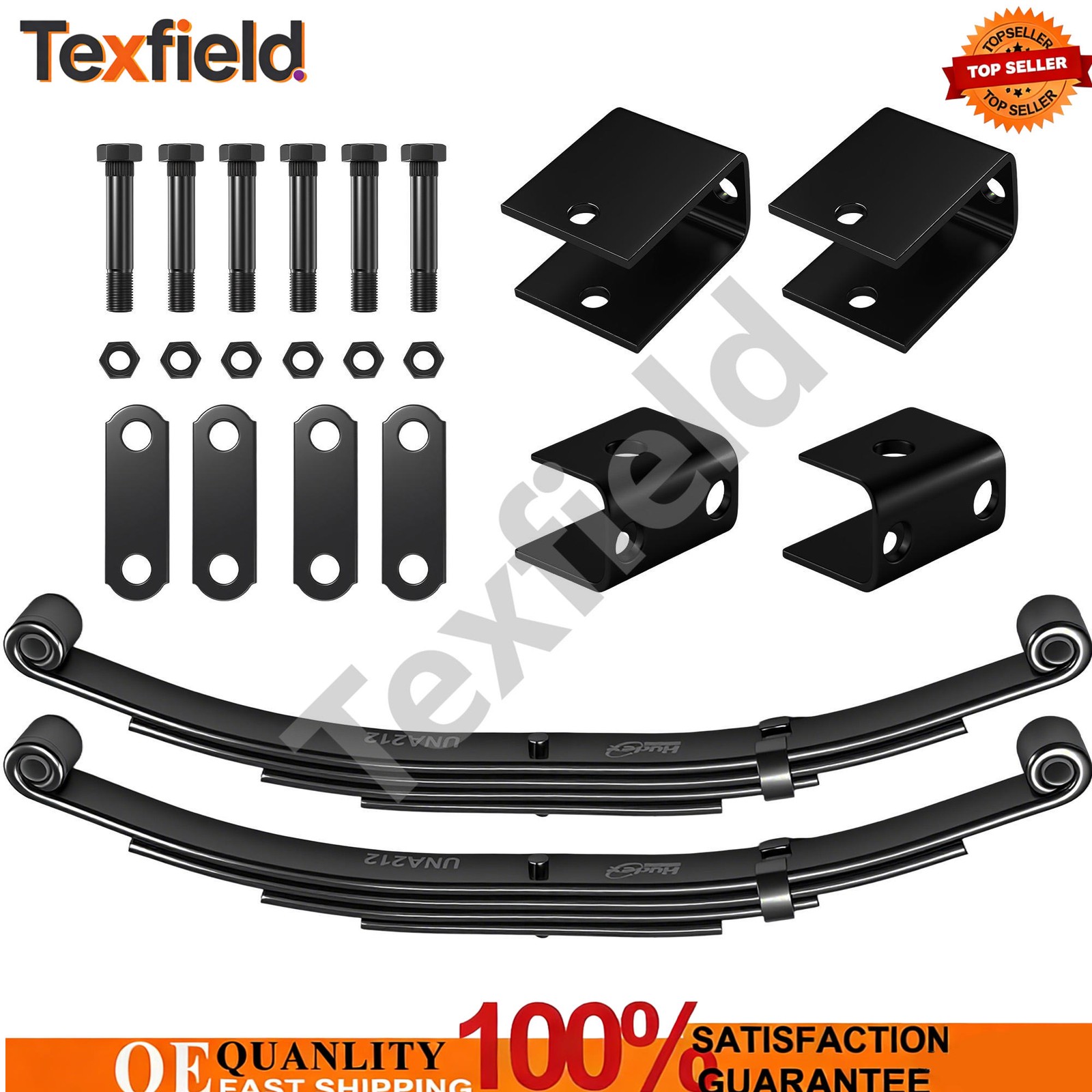 5000lbs Single Trailer Axle Suspension Kit 2500lbs 4 Leaf Springs & Hanger Kit