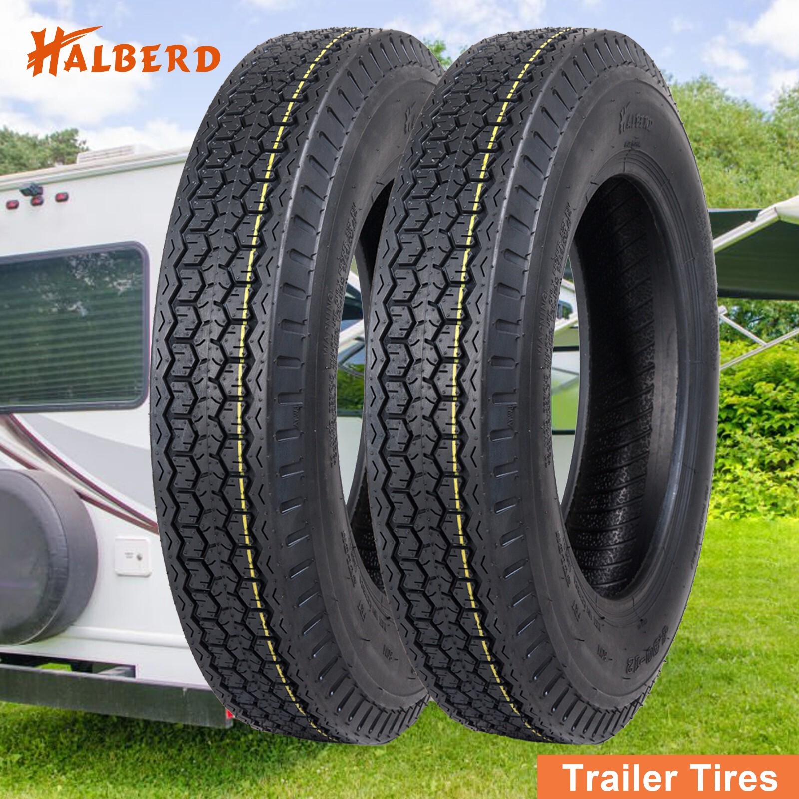 Set Of 2 4.80-12 Trailer Tires 4.80×12 Highway Boat Motorcycle 6PR Load Range C