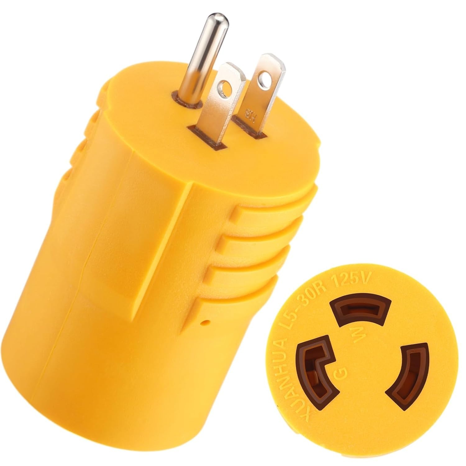 Versatile 3-Prong RV Power Adapter – 15A to 30A Locking Connector for Safety