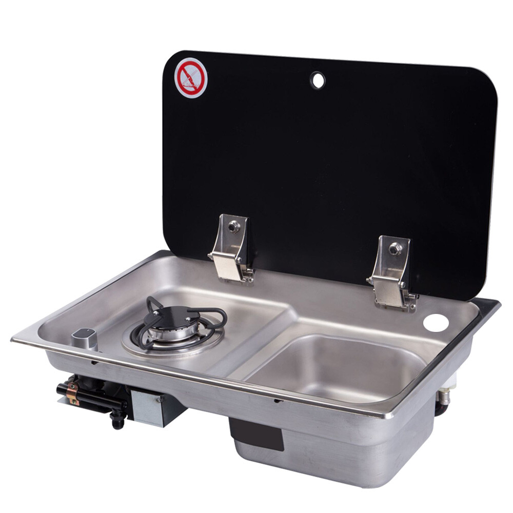 LPG 1 Burner Boat Caravan RV Camper Gas Stove Hob With Sink Combo Cooktop SS304
