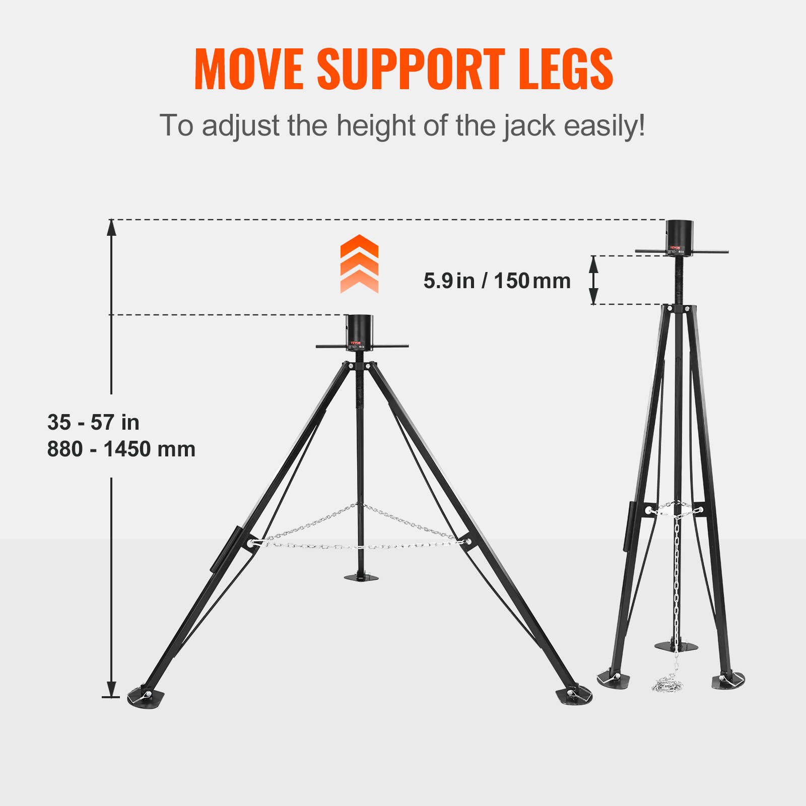 VEVOR Tripod 5th Wheel Stabilizer Jack 5000LBS Adjustable 35″ – 57″for RV Camper