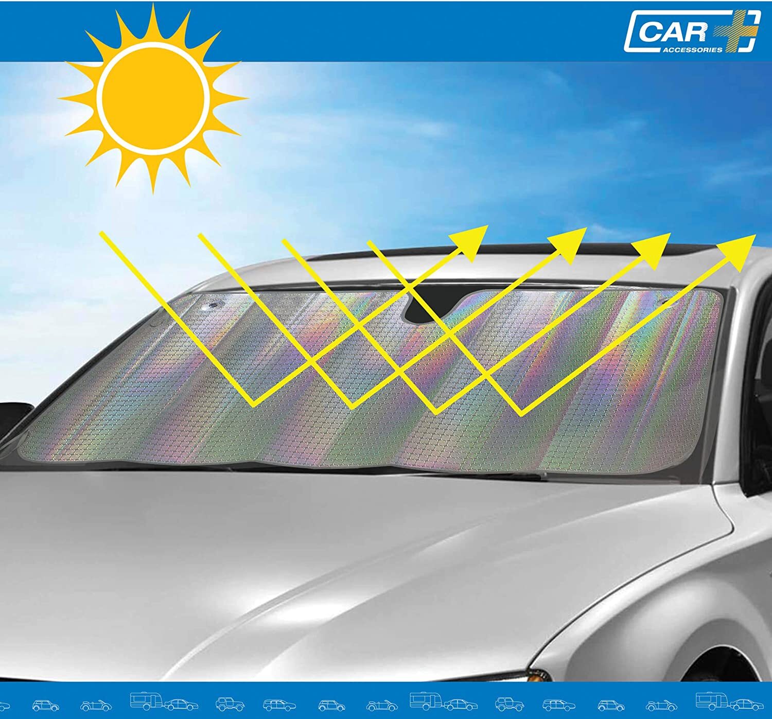 Medium Front Window Car & Van Windscreen UV Laser Sun Heat Shade Block Screen