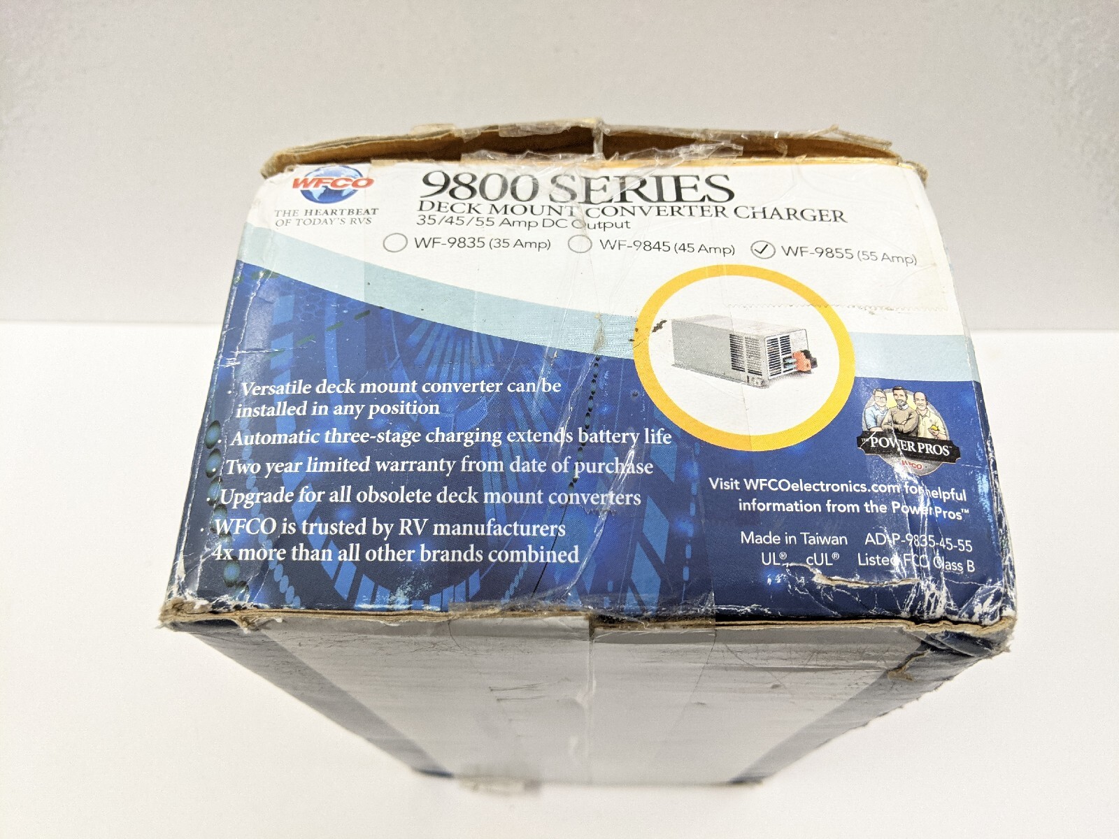 WFCO WF-9855 55Amp Deck Mount Power Converter Charger Switch 9800 Series (OB1)