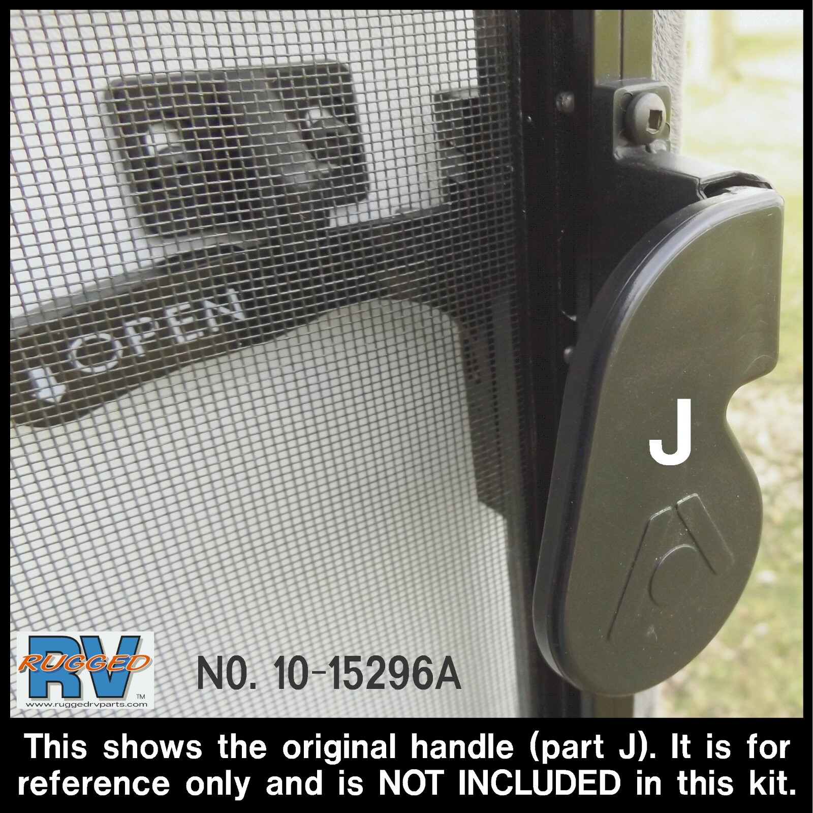 Atwood Style No.10-15296A Complete RV Screen Door Latch & Handle Kit
