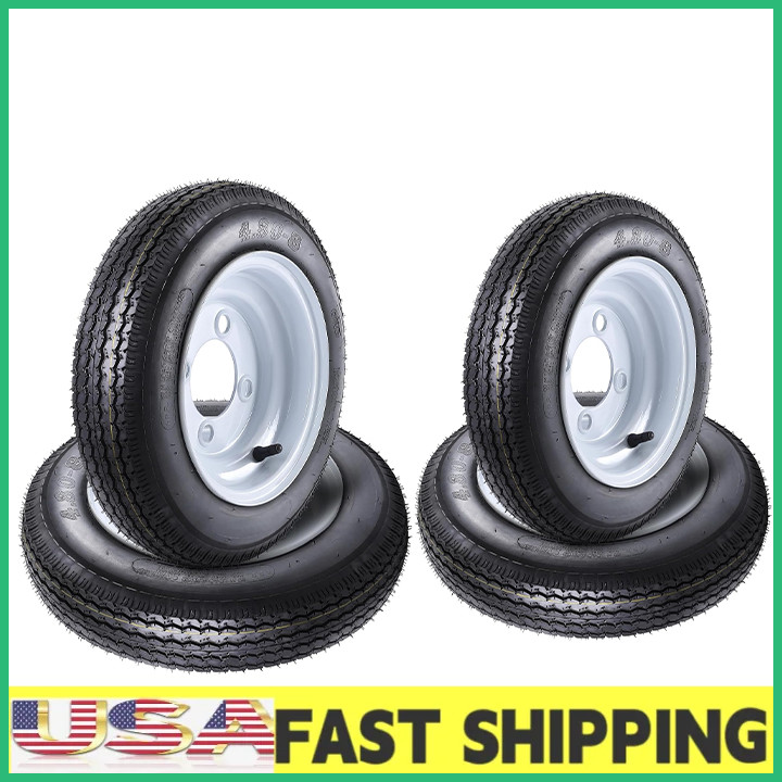 ⛳4 Packs Trailer Tire 4.80-8 4.80×8 480-8,6-Ply Load Range C,4 Lug On 4″ Travel