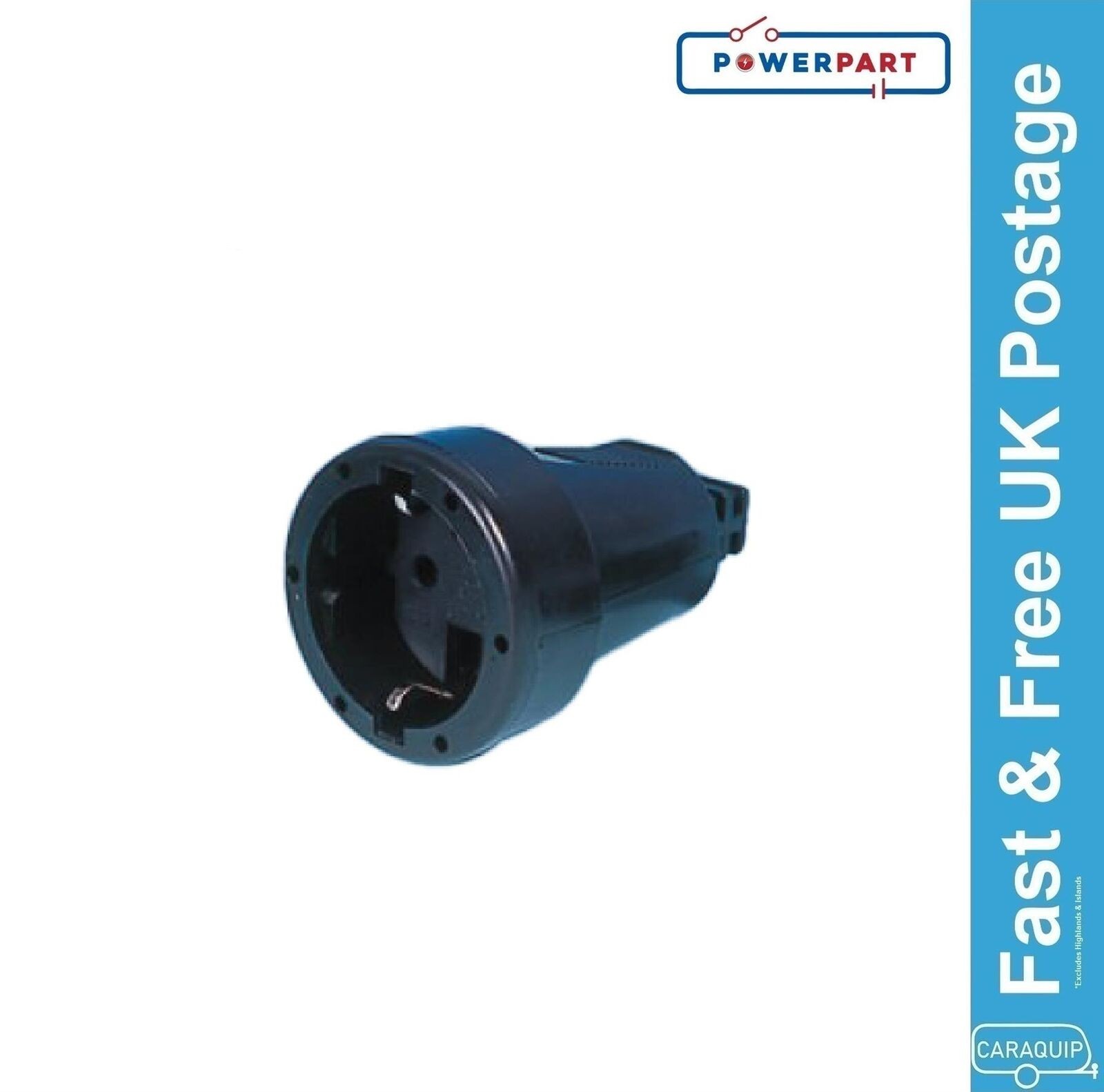 Mains Continental Socket Schuko Electric Hook Up Site Camping Caravan Motorhome