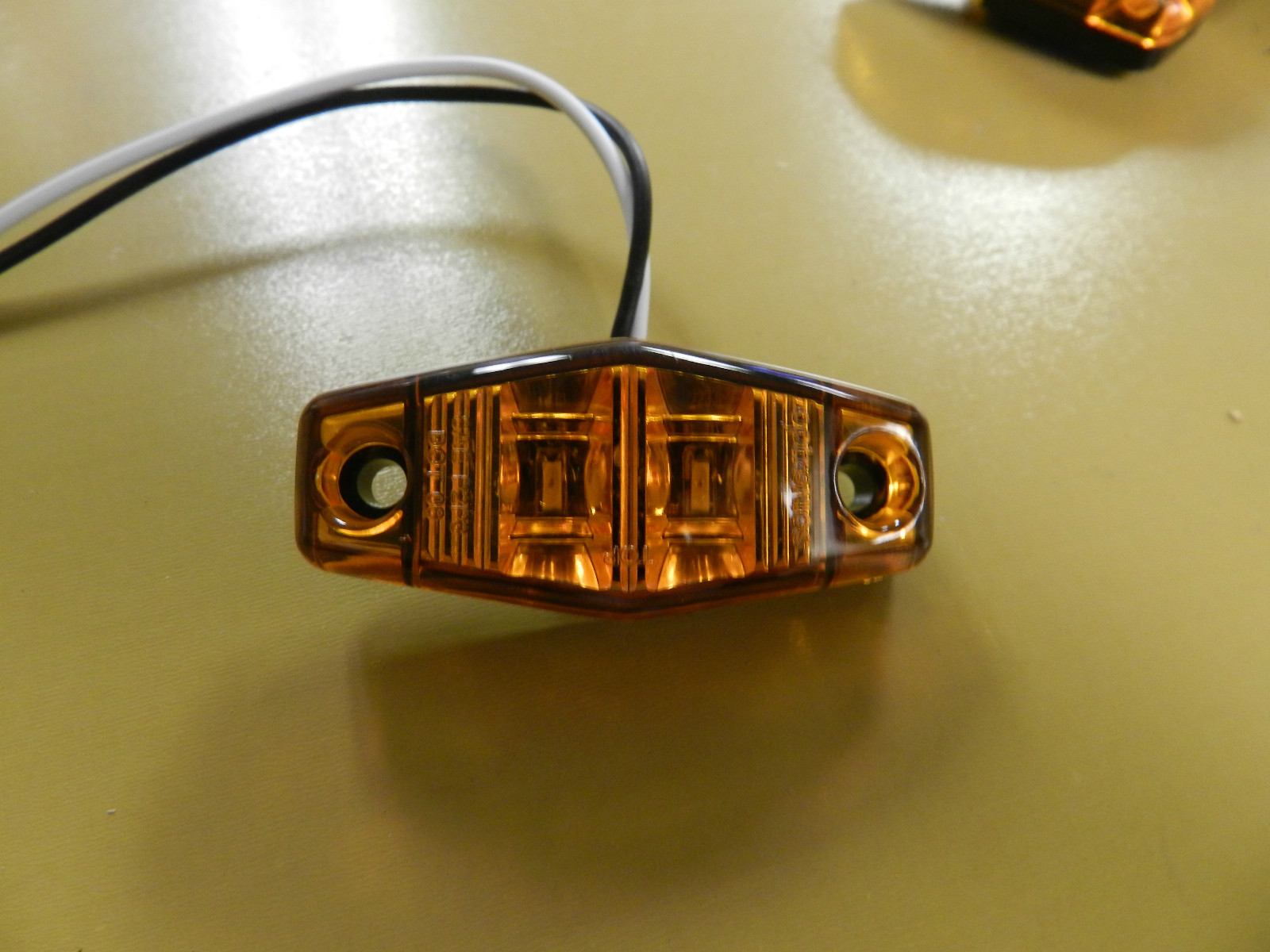 (2) Amber LED Camper Trailer Light 2 Diode surface mount Clearance Optronics