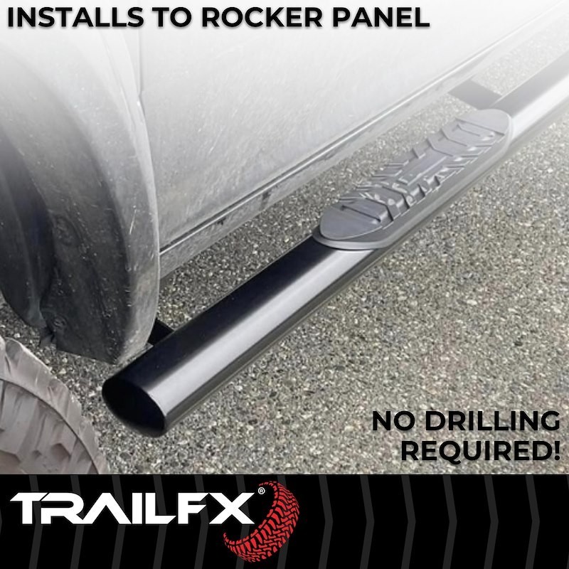 TrailFX A1542B Steel Oval Black Powder Coated Nerf Bar 19-25 Ram 1500