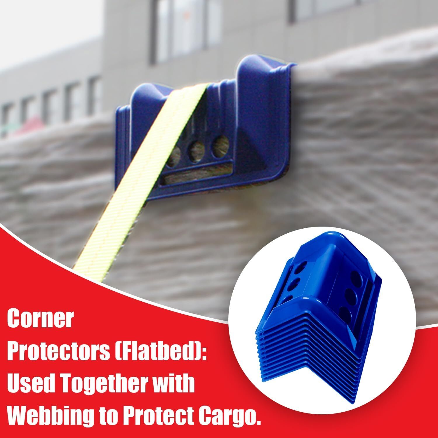 24 Pack Flatbed Edge Protectors Compatible with 4 Inch Ratchet & Winch Straps