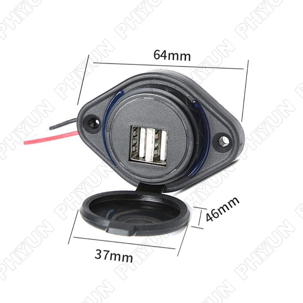 12V Dual USB LED Charger Surface Mounted Caravan Boat USB Ports For Campervan