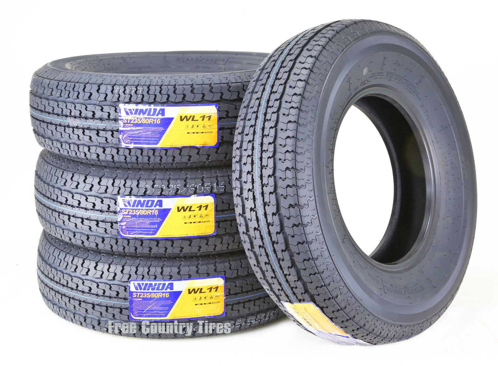 4 WINDA Premium Trailer Tires ST235/80R16 Radial 10PR Load Range E Steel Belted
