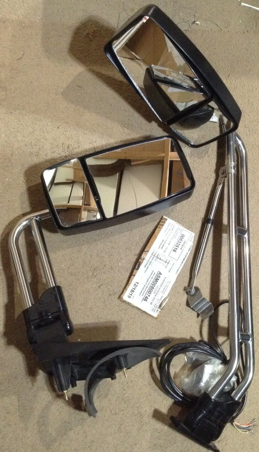 ROSCO ’17+ FORD F550 STAINLESS STEEL MIRROR ARM PAIR 815U UPRIGHT REMOTE ADJUST