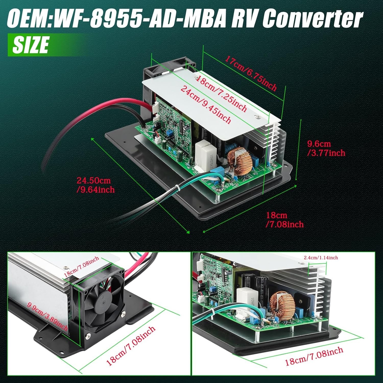 55A RV Power Converter Main Board WF-8955-MBA for WF-8900 Parallax 7155 (7144)