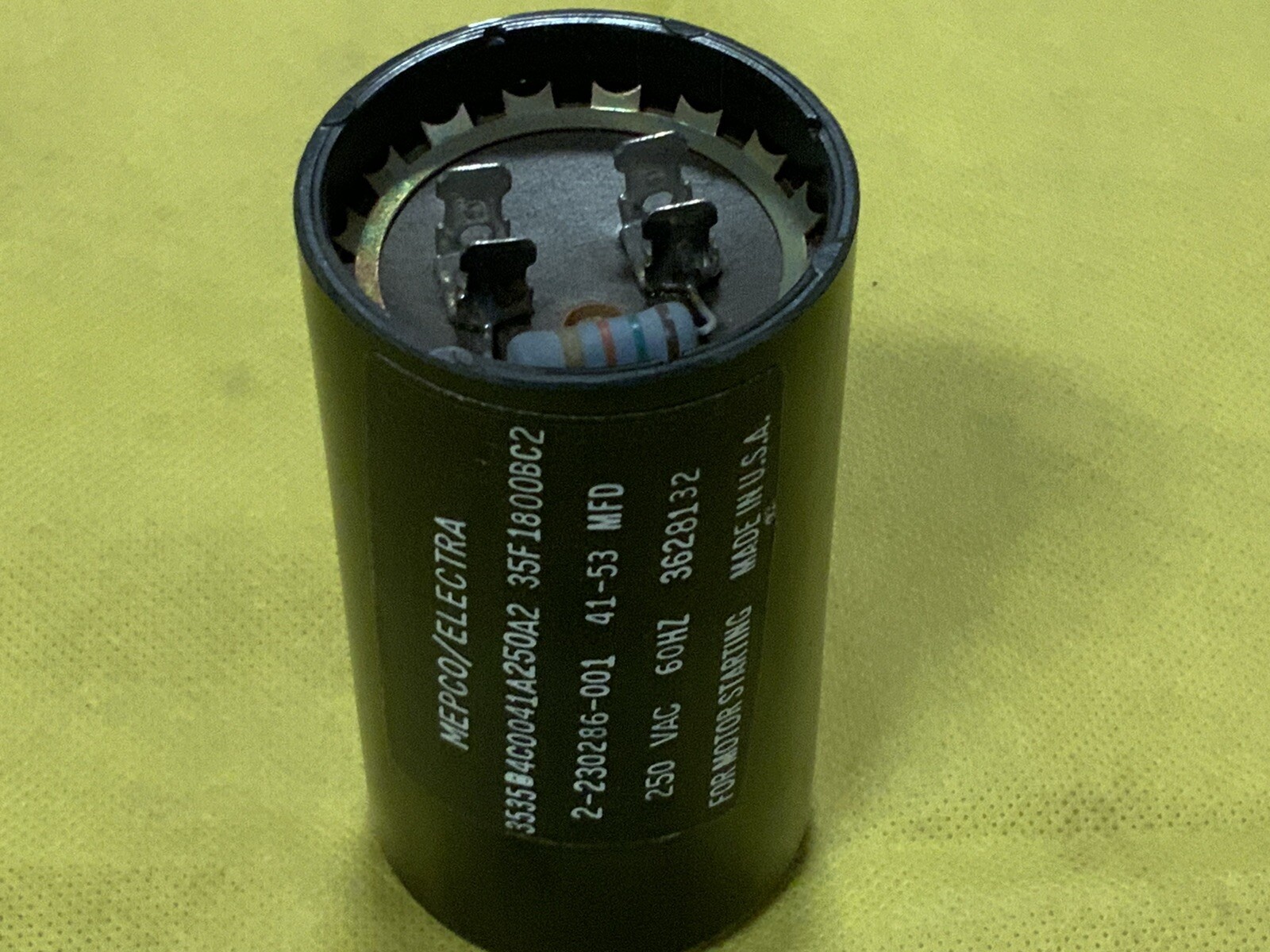 DOMETIC RV AC Motor Hard Start Capacitor. rated 41-53 MFD 250 VAC – 60hz