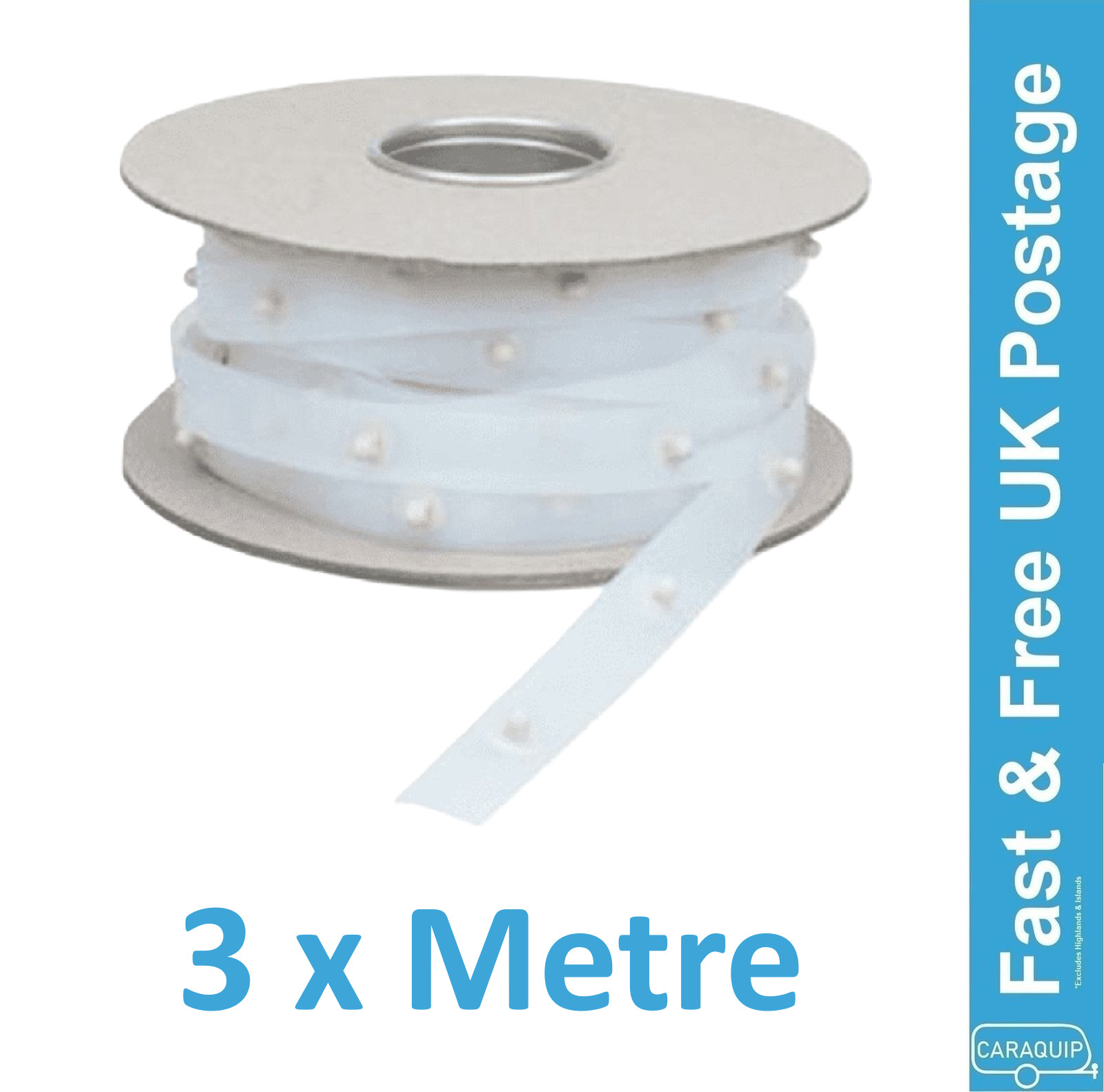 3M Swish Visa Curtain Popper Tape Caravan Motorhome Campervan – SW8003 x Metre