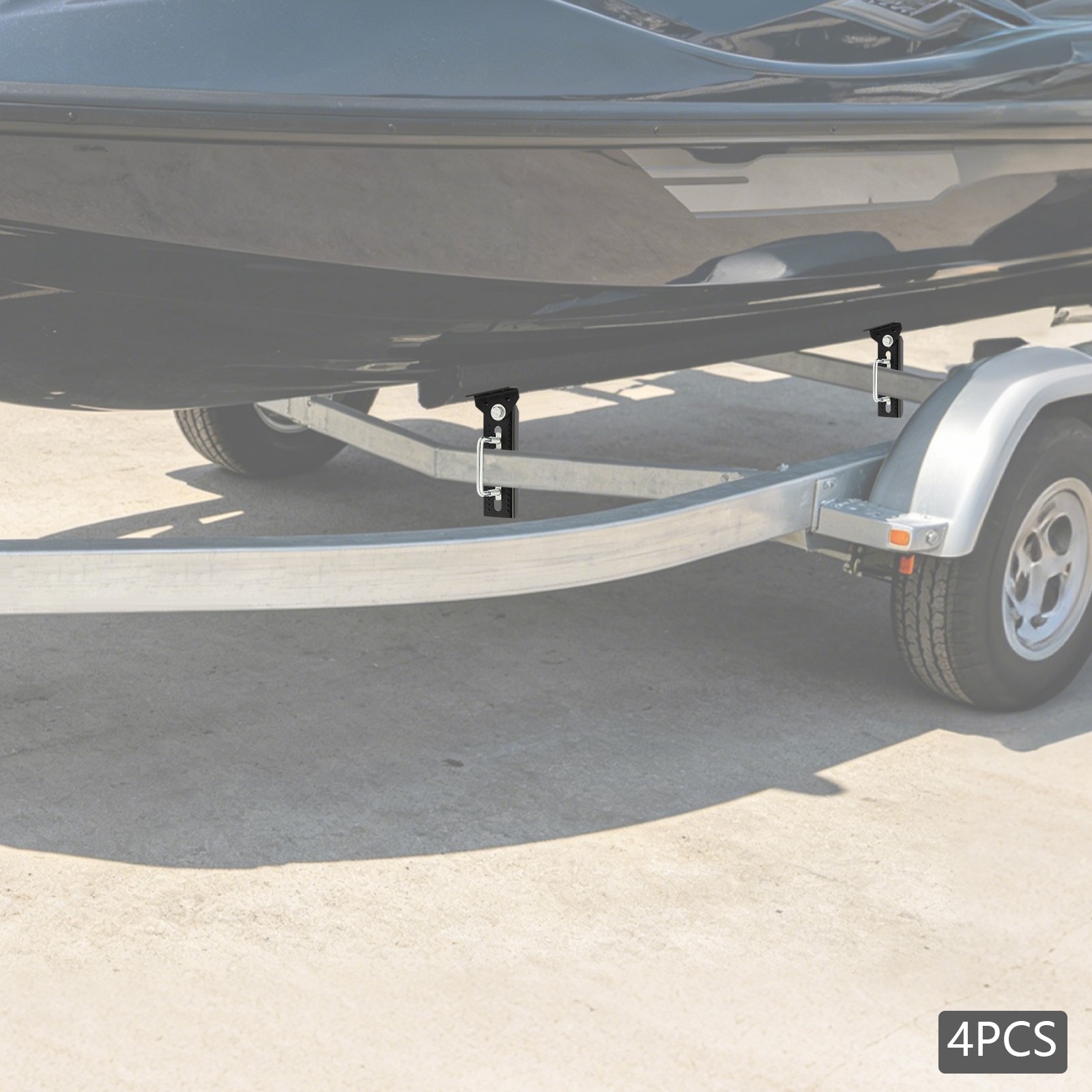 Heavy Duty Boat Trailer Bunk Brackets 4Pcs 8″ Swivel Top Bunk Brackets Iron New